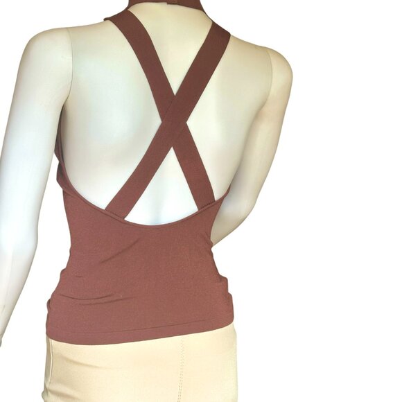NW Dolce Gabbana Sienna Brown Backless Knit Top - Picture 10 of 11